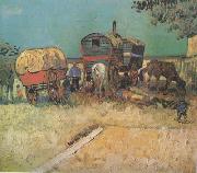 Vincent Van Gogh Encampment of Gypsies with Caravans (nn04) oil painting on canvas